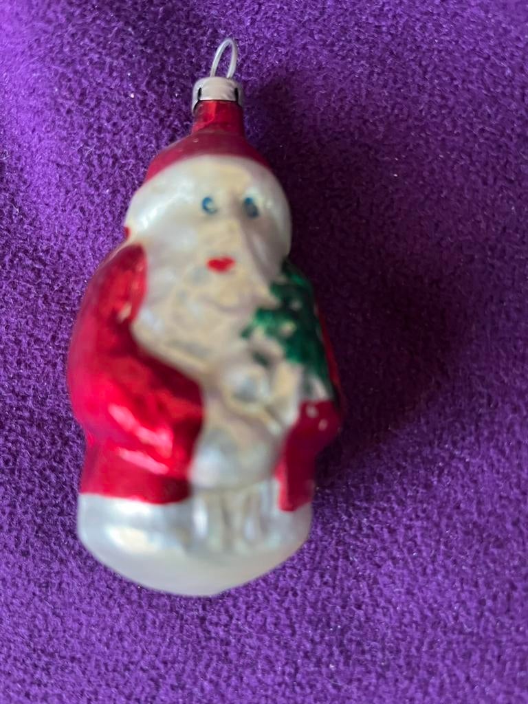 Zeer oude kerstbal - rode kerstman, Diversen, Kerst, Verzenden, Zo goed als nieuw