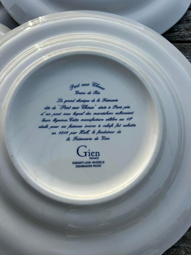 6 grote borden Gien “Pont aux Choux”, Antiek en Kunst, Ophalen