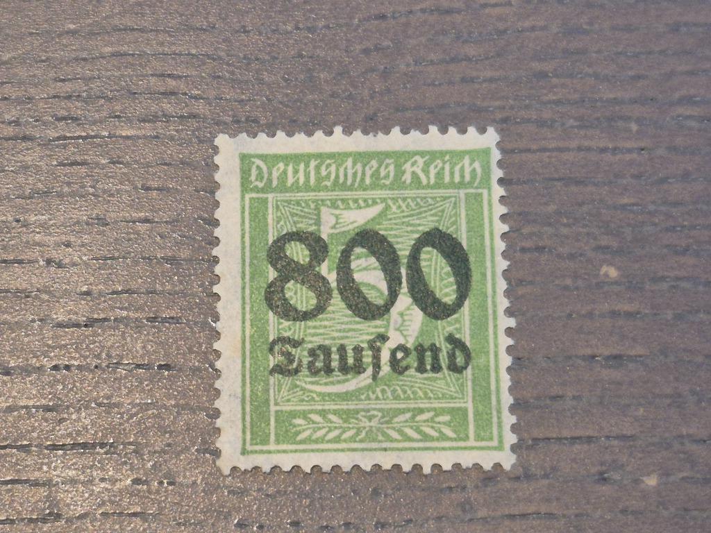 Timbre Deutsches Reich 800 Tausend à 5 marks, Enlèvement ou Envoi