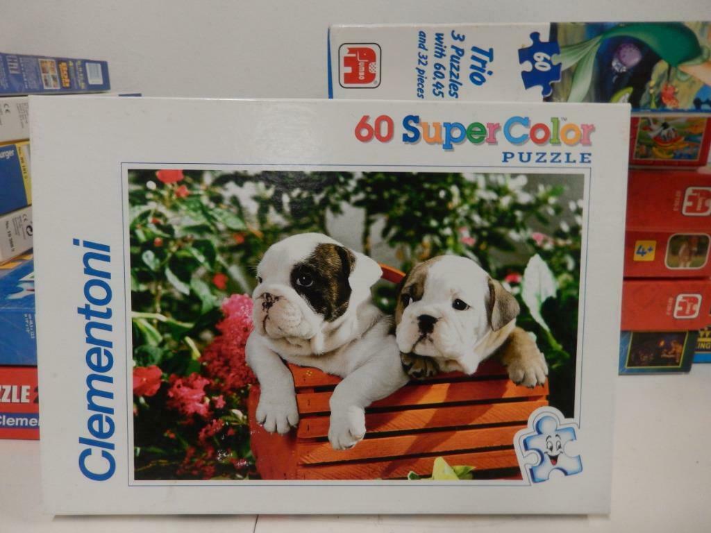 PUZZEL MET 2 BULLDOG PUPPIES, Ophalen of Verzenden, Minder dan 500 stukjes, Zo goed als nieuw, Legpuzzel