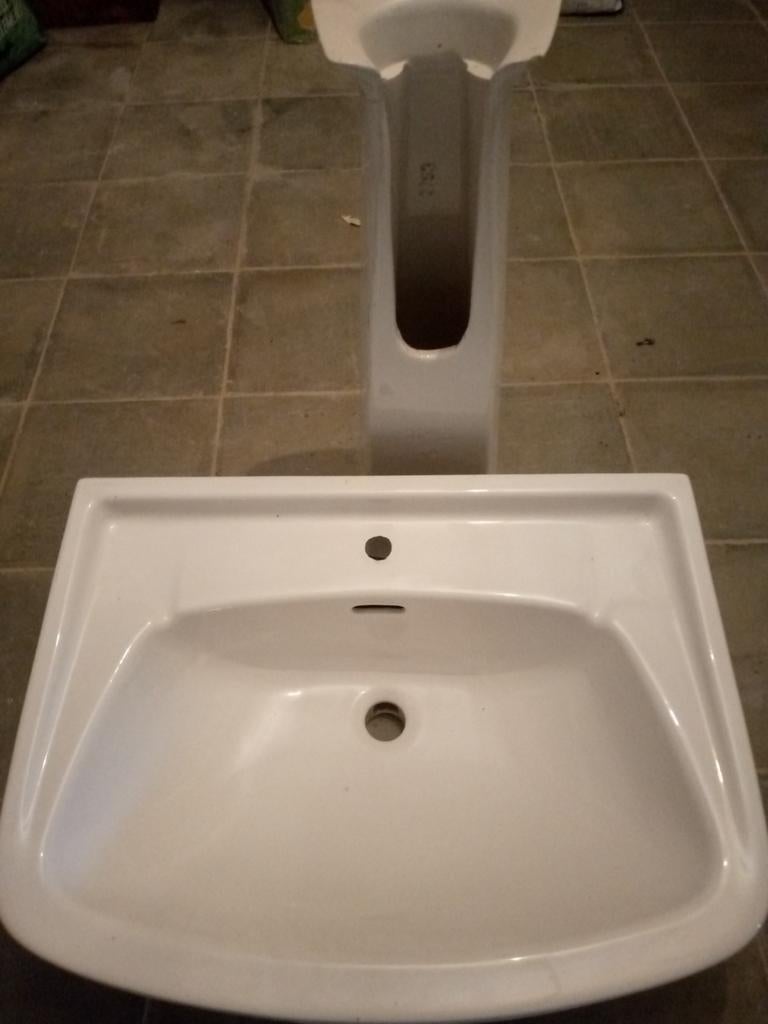 Lavabo avec sa colonne, Maison & Meubles, Enlèvement, Comme neuf, Lavabo ou Évier