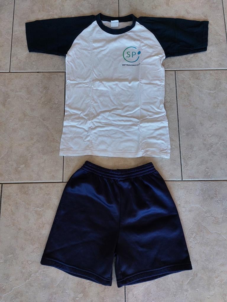 Sportkledij turnkledij spi sint paulus herzele 12 13 jaar, Gebruikt, Blauw, Turnbroekje, Ophalen of Verzenden