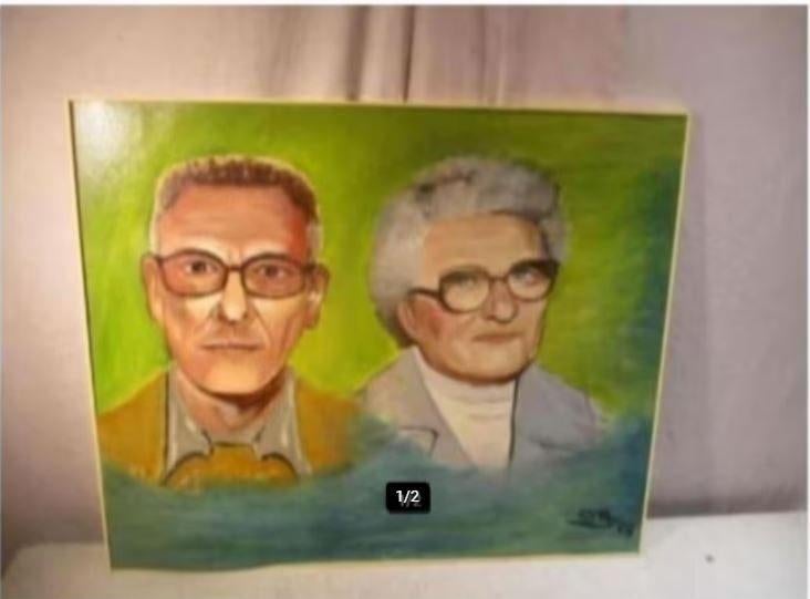 Mooi Geschilderd Werk 'Opa en Oma' - Peter van der Avoort, Antiek en Kunst, Kunst | Schilderijen | Klassiek, Ophalen of Verzenden