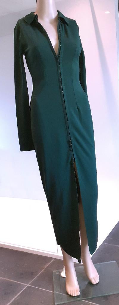 Lange jurk donkergroen Zara XS-S, Nieuw, Ophalen of Verzenden, Maat 36 (S), Onder de knie
