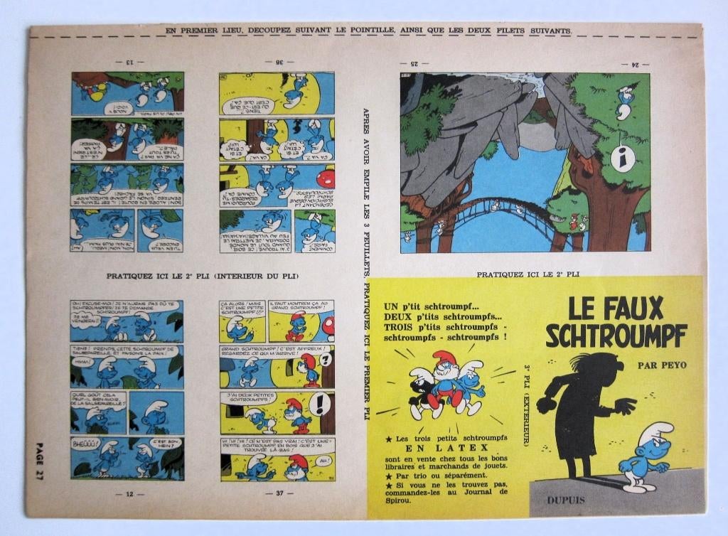 Spirou : Mini-récit Le faux Schtroumpf non monté (Peyo 1961), Peyo, Eén stripboek, Ophalen of Verzenden, Zo goed als nieuw