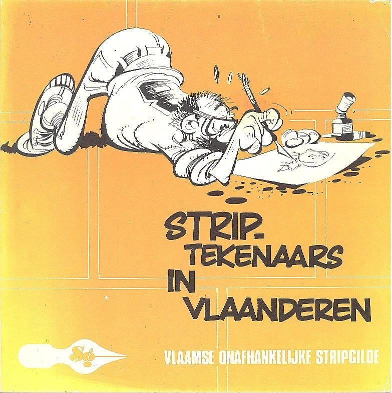 Striptekenaars in Vlaanderen (7 x gesigneerd met tekening), Eén stripboek, Ophalen of Verzenden, Gelezen
