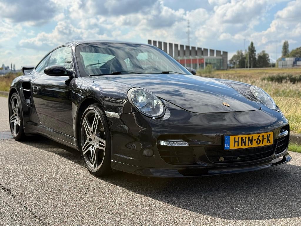 Porsche 911 3.6 Turbo 2008 Zwart, Auto's, Zwart, Zwart, Leder, Elektrisch