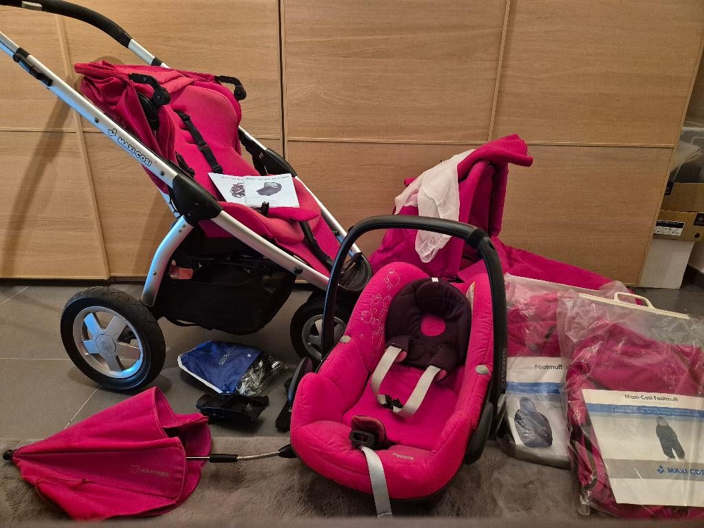Buggy wieg autostoel Maxi Cosi, Kinderen en Baby's, Kinderwagens en Combinaties, Ophalen, Gebruikt, Maxi-Cosi, Verstelbare duwstang