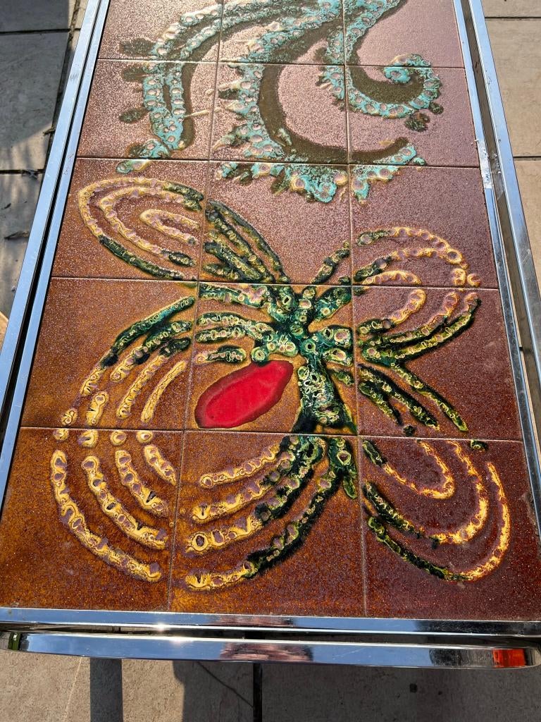 Vintage mid century salontafel, Ophalen, Gebruikt, 100 tot 150 cm, Geen idee