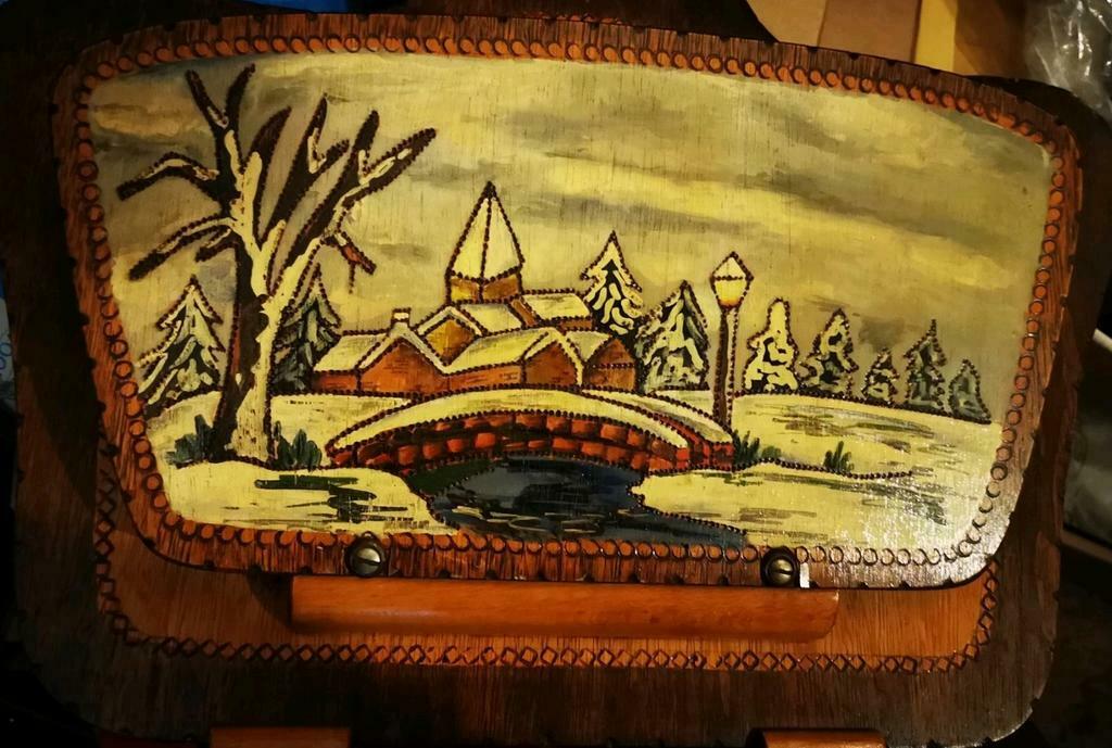 Porte-journaux ou carte de voeux antique avec une scène d'hi, Enlèvement ou Envoi, Utilisé