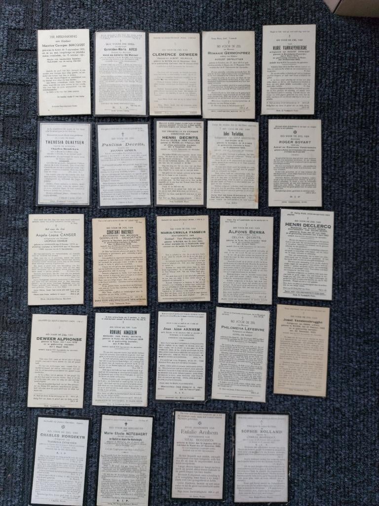 Lot oude bidprentjes Ruien,Orroir,Mooregem,Croix,Berchem, Verzamelen, Bidprentjes en Rouwkaarten, Ophalen of Verzenden