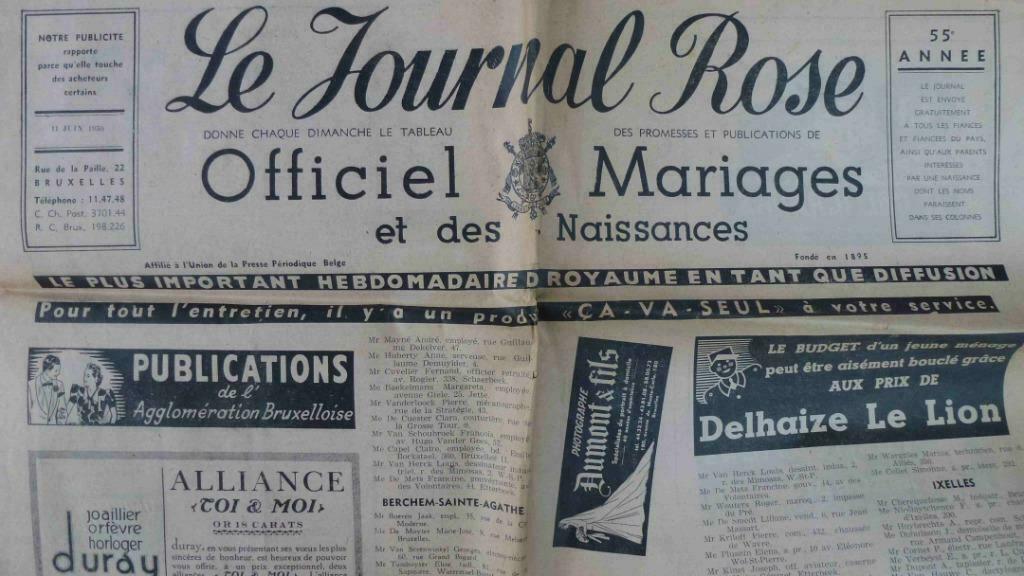 oude krant Le Journal Rose 11 juin 1950, Boeken, Tijdschriften en Kranten, Verzenden, Gelezen, Krant