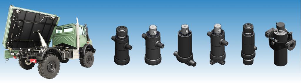 Verin hydraulique télescopique pour benne- 2 à 8 éléments, Envoi, Chariot télescopique