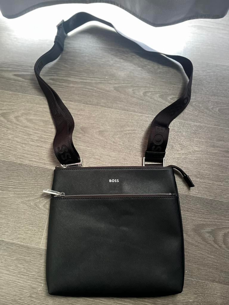 Zwarte BOSS schoudertas voor heren, Enlèvement ou Envoi, Neuf, Noir, Cuir