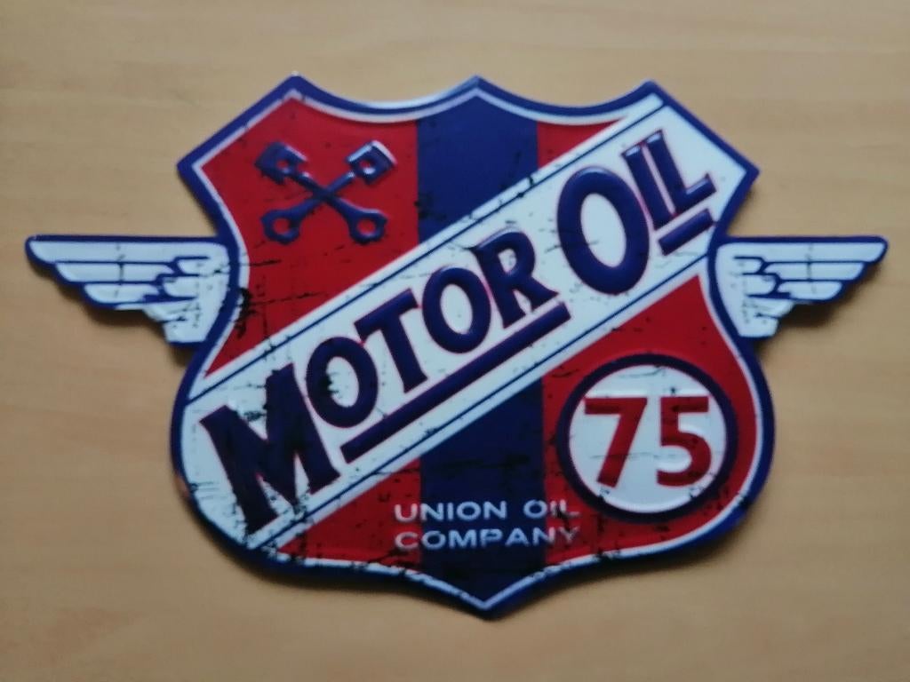 Déco rétro plaque métal "Motor oil", Verzamelen, Retro, Ophalen of Verzenden