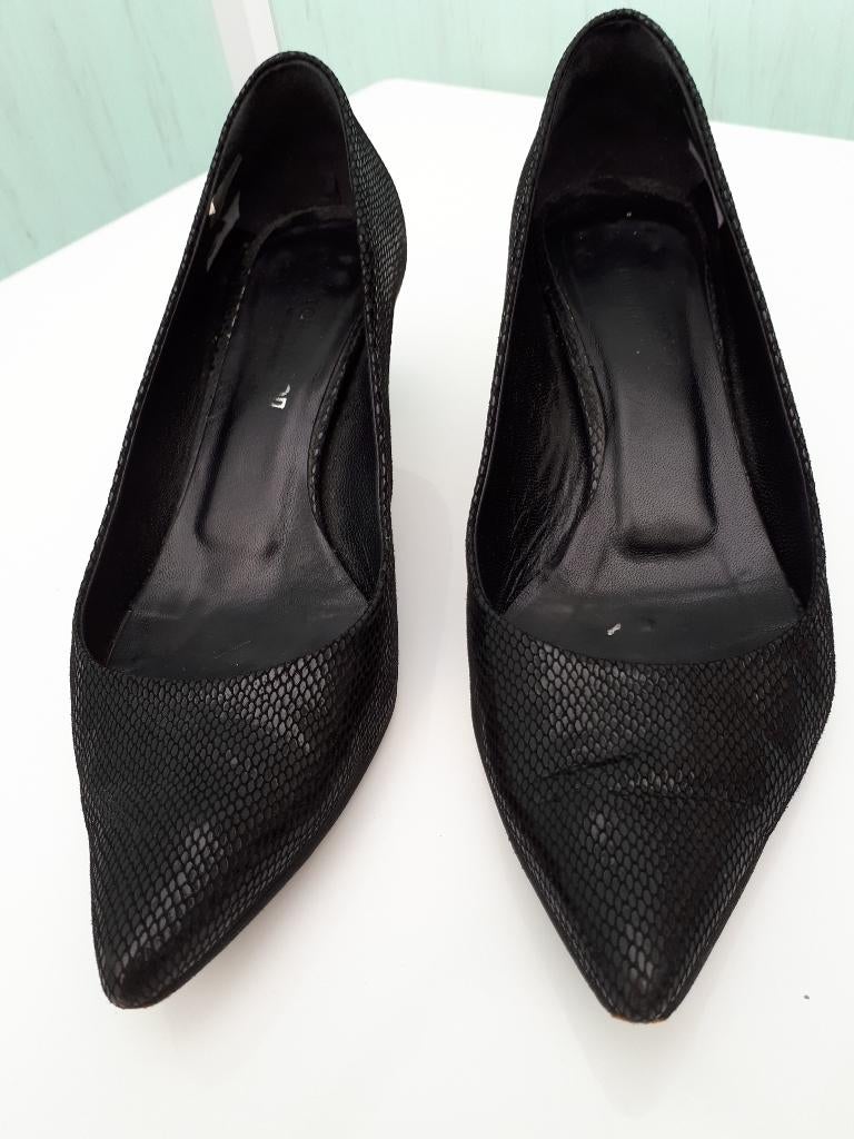 chaussures noires très élégantes femmes cuir véritable t37,5, Enlèvement