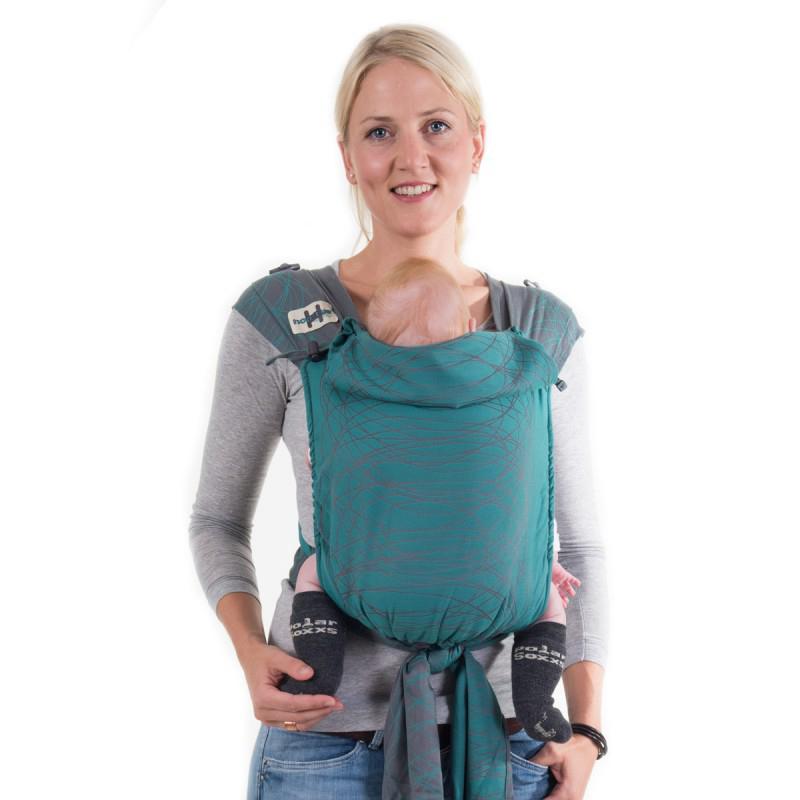 Draagdoek/draagzak Hoppediz Hop-Tye, Kinderen en Baby's, Babydragers en Draagdoeken, Zo goed als nieuw, Draagdoek, Buik of Rug