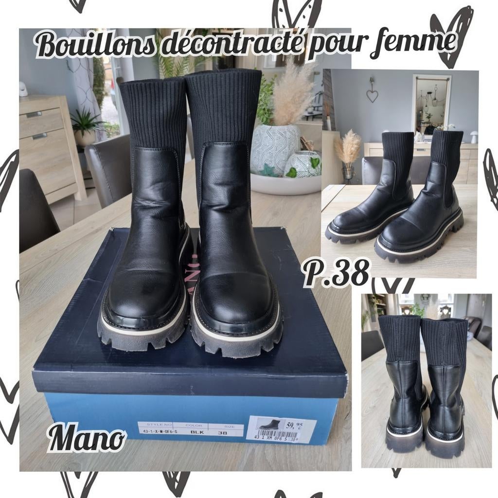 Botillons décontractés pour femme-noir-Mano-P.38, Vêtements | Femmes, Chaussures, Enlèvement ou Envoi, Mano, Boots et Botinnes