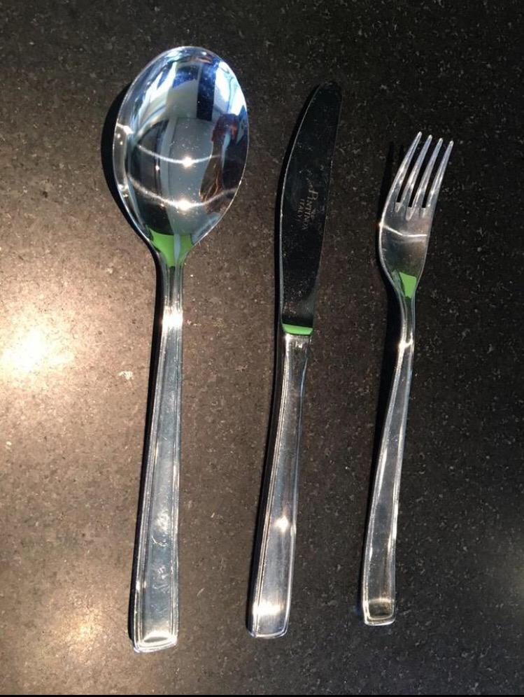 Bestek voorgerecht voor 8 personen, lepel, vork en mes, Ophalen of Verzenden, Gebruikt