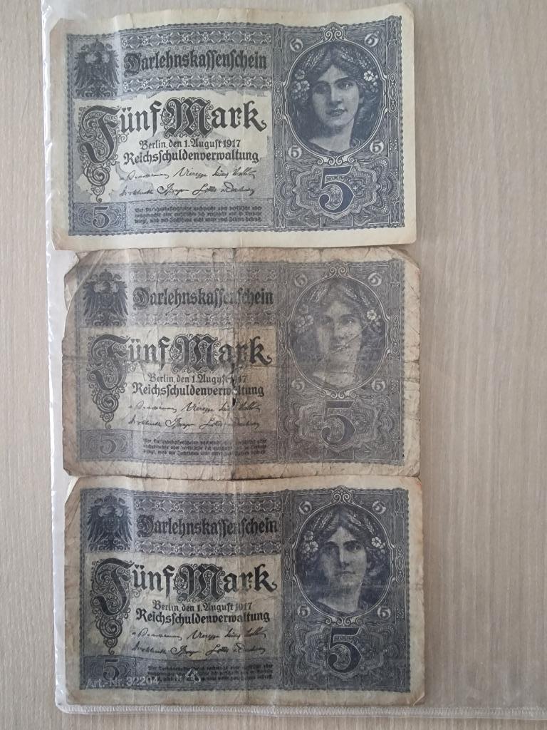 Bankbiljetten van 5 Mark Duitsland, Ophalen of Verzenden, Duitsland