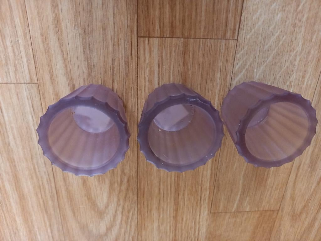 3 PORTE-BOUGIES EN VERRE, Enlèvement ou Envoi