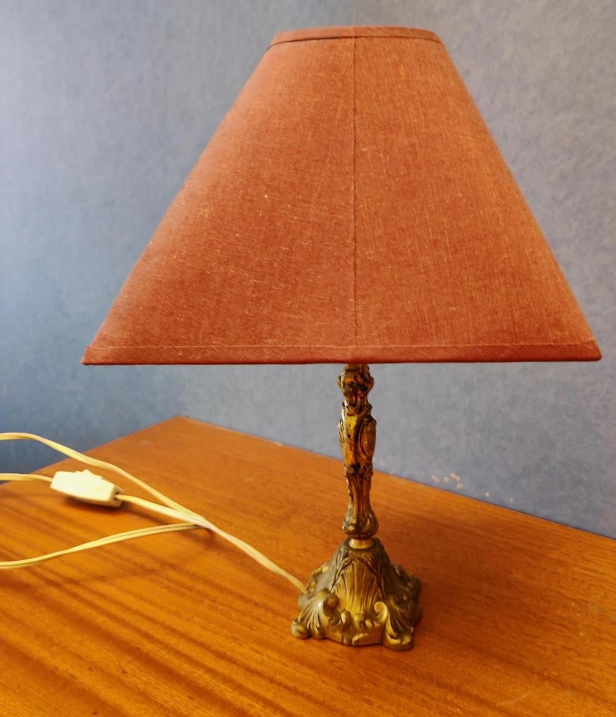 Lamp in „bronzen” stijl, Ophalen, Gebruikt, Stof, Minder dan 50 cm