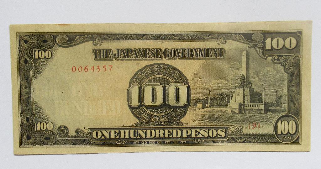 Filipijnen 100 Pesos 1944, Ophalen of Verzenden
