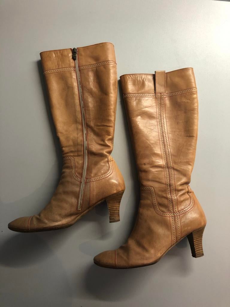 Cognac lederen laarzen van Albert Fermani, Kleding | Dames, Schoenen, Overige kleuren, Ophalen of Verzenden, Zo goed als nieuw