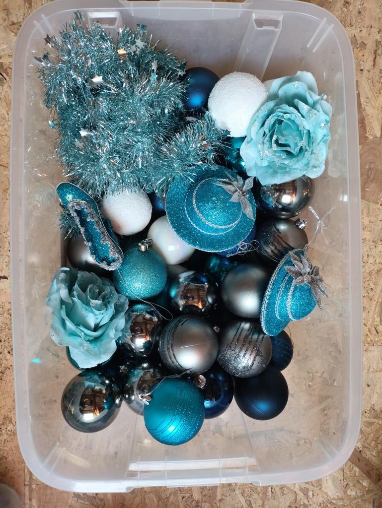 Blauwe onbreekbare kerstversiering., Diversen, Ophalen of Verzenden