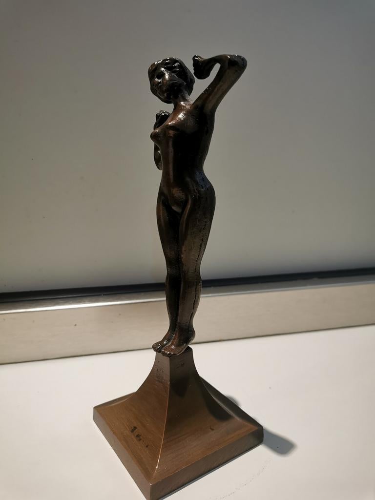 Art Deco bronzen beeld Naakte vrouw, Ophalen of Verzenden