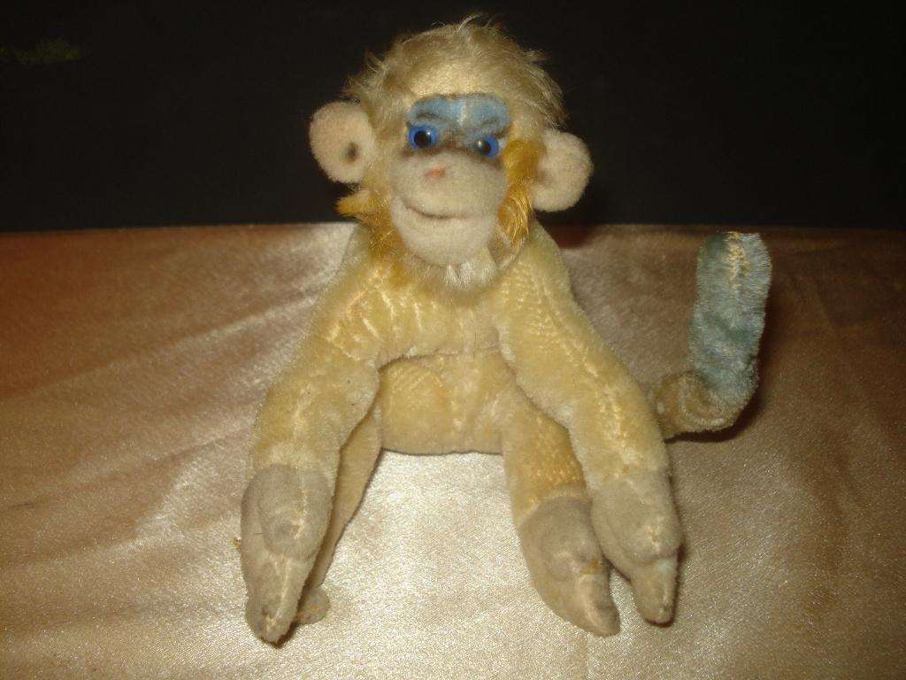 STEIFF Ancien Singe Mungo 14 x 14 cm An 1960 Très Bon Etat, Enlèvement ou Envoi, Comme neuf, Autres types, Steiff