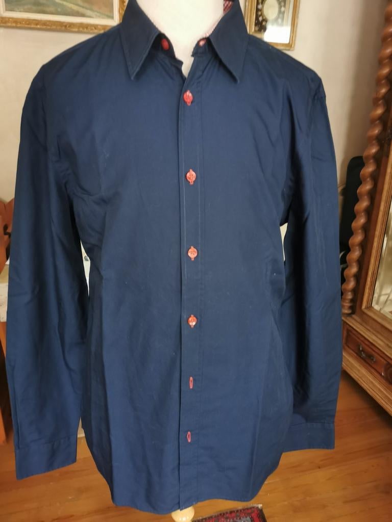 Superbe chemise bleu foncé de Pier One, Enlèvement ou Envoi, Comme neuf, Bleu