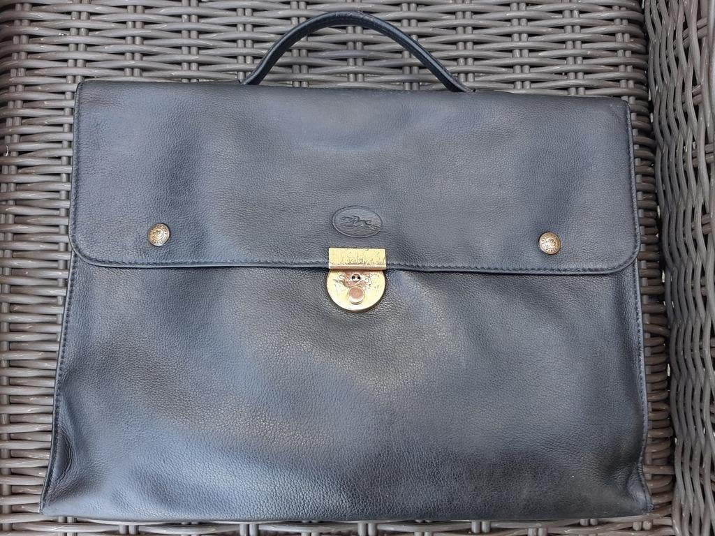 LONGCHAMP documenthouder in zwart leer, Ophalen of Verzenden, Zo goed als nieuw, Zwart, Leer