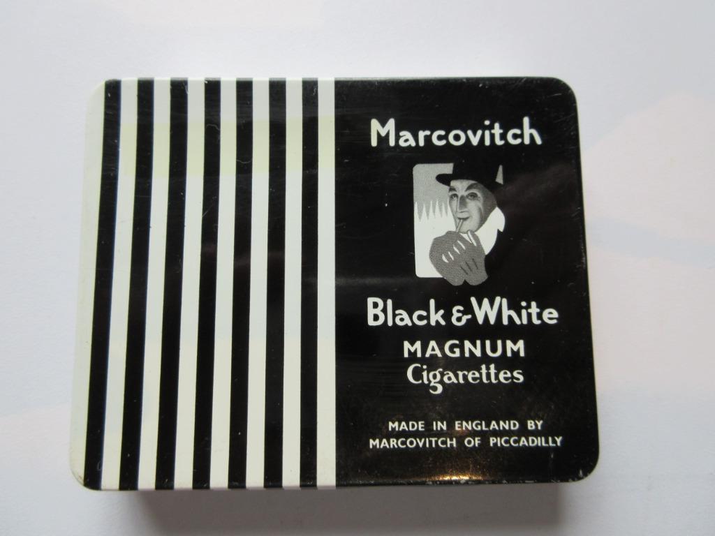 Boîte en fer Marcovitch Black & White Magnum Cigarettes, Enlèvement