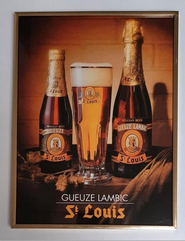 ST.LOUIS/GUEUZE LAMBIC /IN KADER, Verzamelen, Biermerken, Ophalen, Zo goed als nieuw, Reclamebord, Plaat of Schild, Overige merken