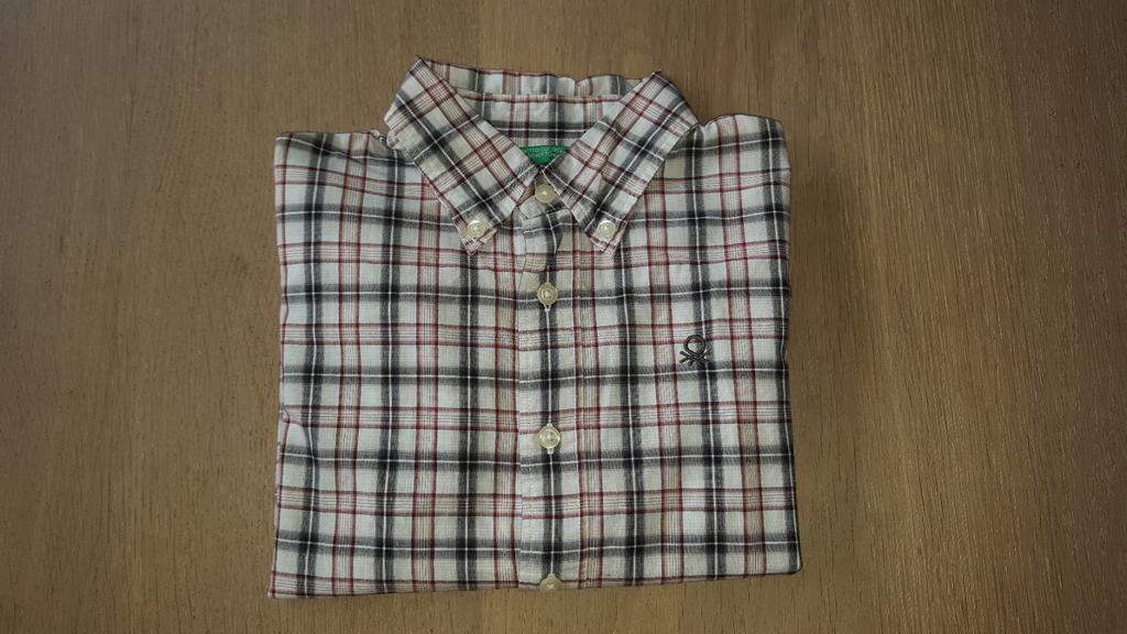 Hemd Benetton maat 104 / 110 met lange mouwen, Neuf, Garçon, Enlèvement ou Envoi, Chemise ou À manches longues