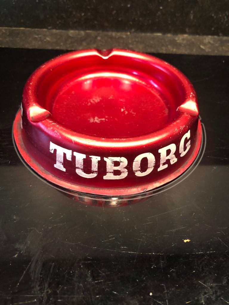 TUBORG asbak blik, Enlèvement ou Envoi, Utilisé, Autres types, Autres marques