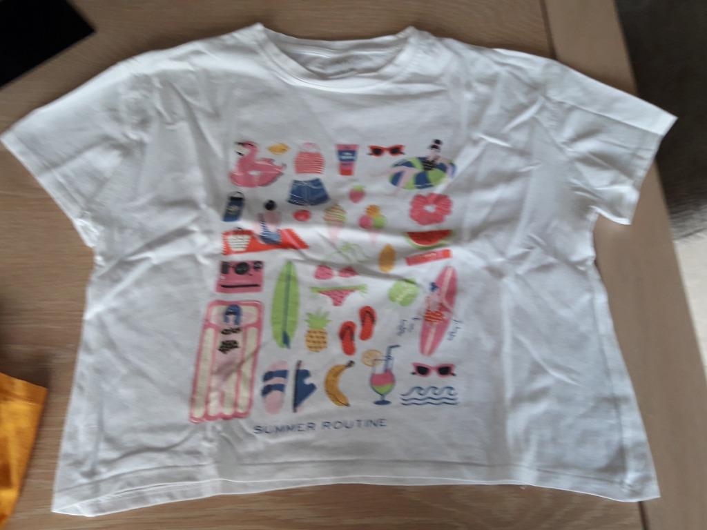 T-shirt Zara wit 11-12  152, Meisje, Ophalen of Verzenden, Zo goed als nieuw, Zara