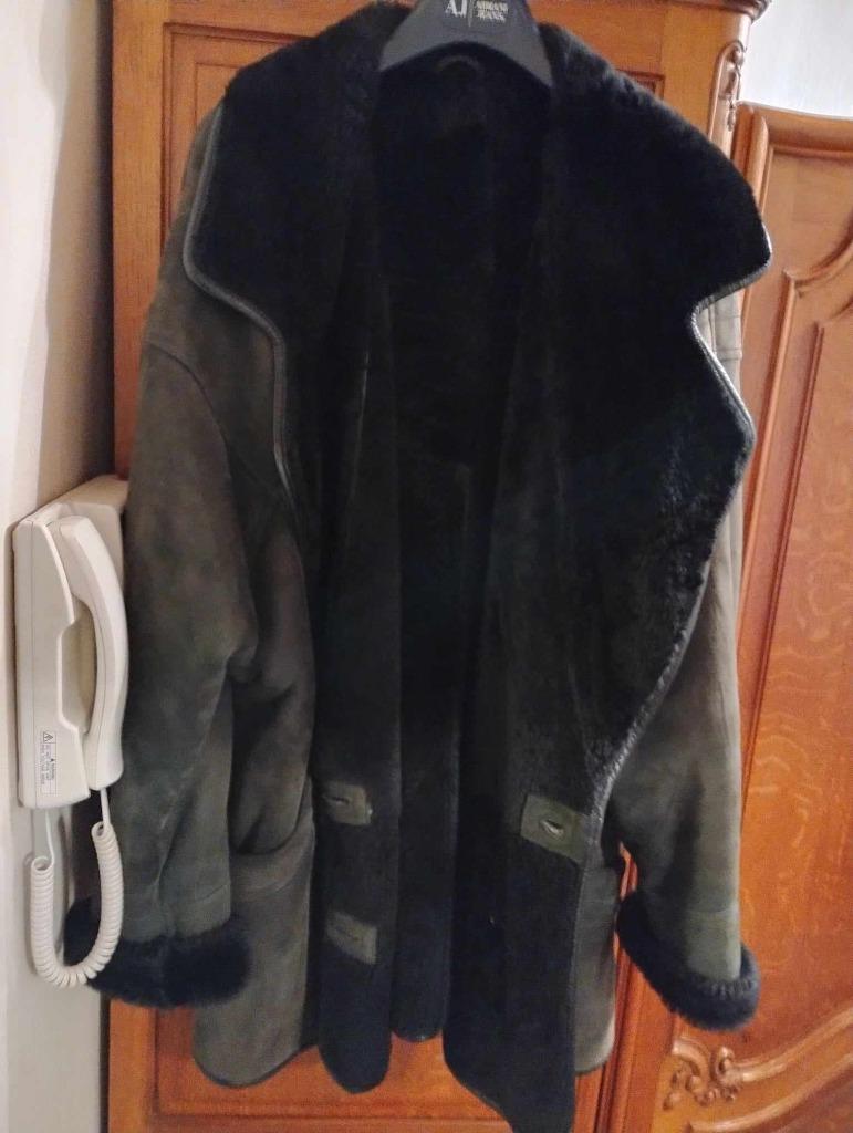 Zwartgroene mouton retourné omgekeerd schaap unisex maat XL, Ophalen, Maat 46/48 (XL) of groter