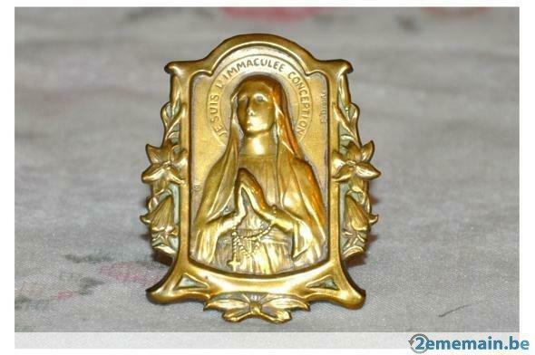 cadre religieux de voyage vierge en cuivre