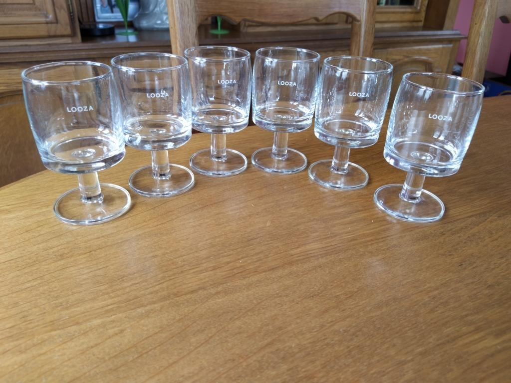 6 „Looza” -glazen - H 12 D 6,5 cm, Verzamelen, Ophalen