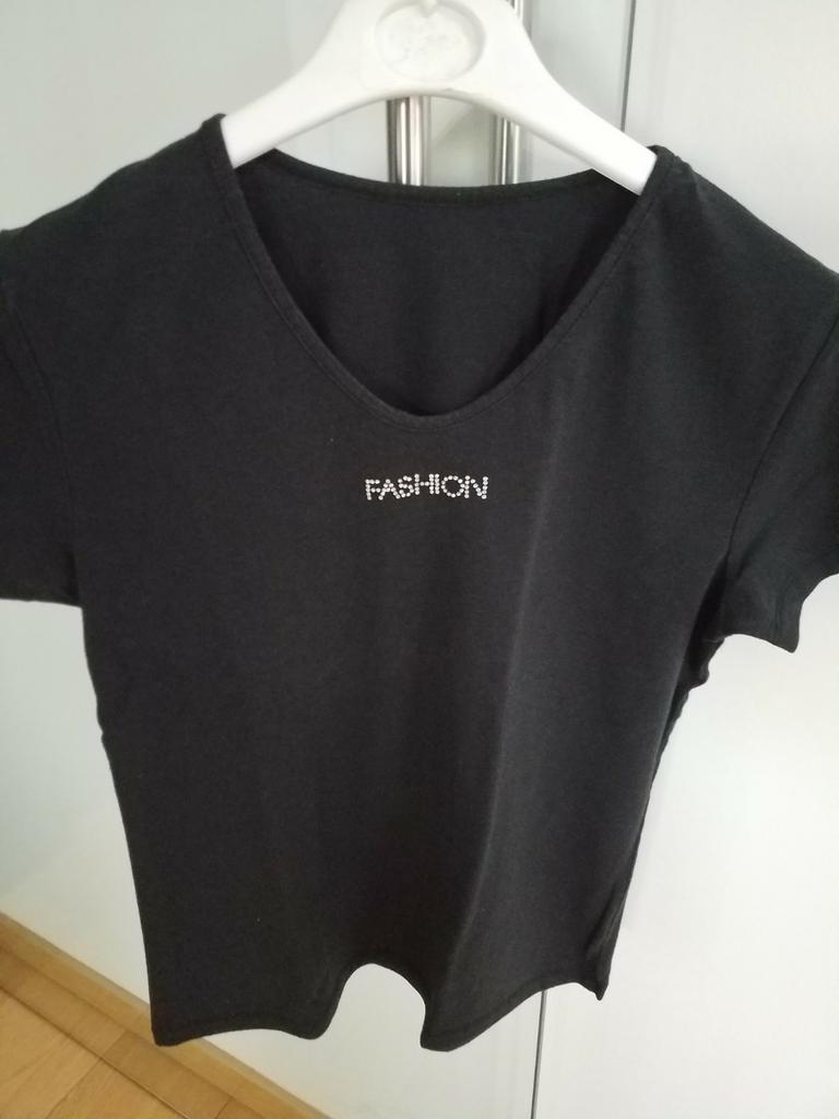 T shirt met glitter steentjes, Kleding | Dames, T-shirts, Zwart, Ophalen of Verzenden, Zo goed als nieuw, Maat 36 (S)