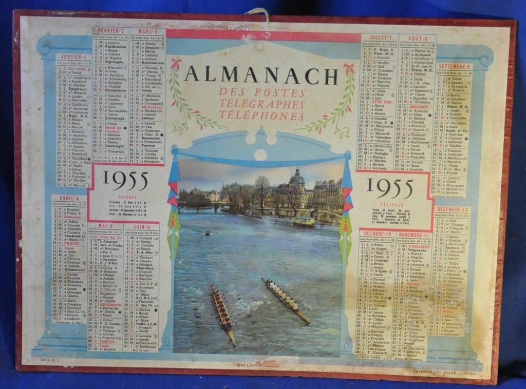 calendrier almanach ptt France 1955, Verzamelen, Ophalen of Verzenden, Gebruikt