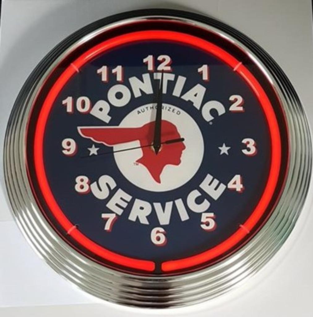 Pontiac en Muscle car garage neon klok mancave decoratie, Ophalen of Verzenden, Nieuw, Gebruiksvoorwerp