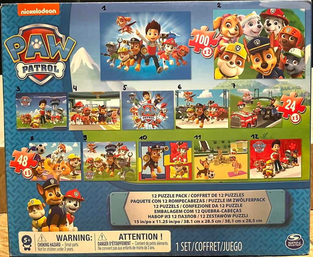 Puzzeldoos Paw Patrol (12 puzzels), Kinderen en Baby's, Speelgoed | Kinderpuzzels, Ophalen, Zo goed als nieuw
