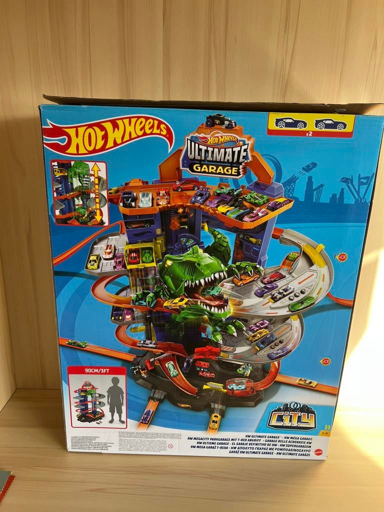 Hotwheels Ultimate Garage met T-Rex, Ophalen, Zo goed als nieuw