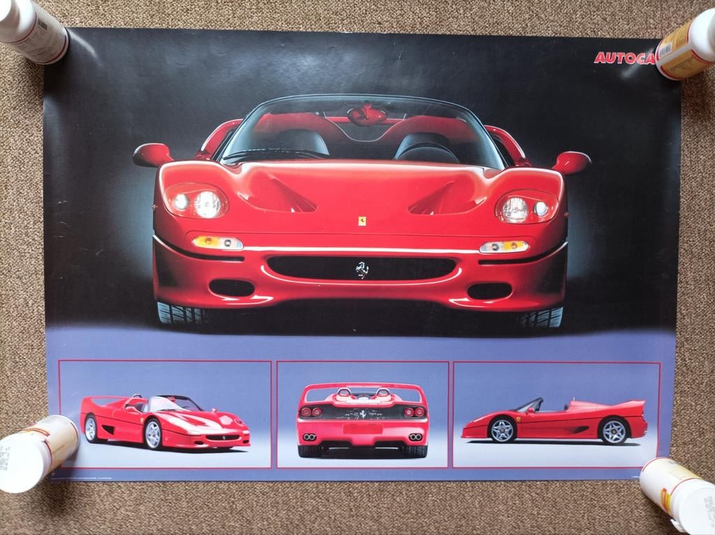 Poster Ferrari F50, Ophalen of Verzenden, Zo goed als nieuw, A1 t/m A3, Sport