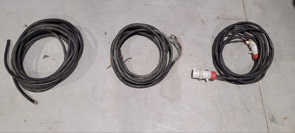 Kabels, 5G6, rubberen mantel, CEE 32A, 8-10-17m, Ophalen, Gebruikt, Kabel of Snoer
