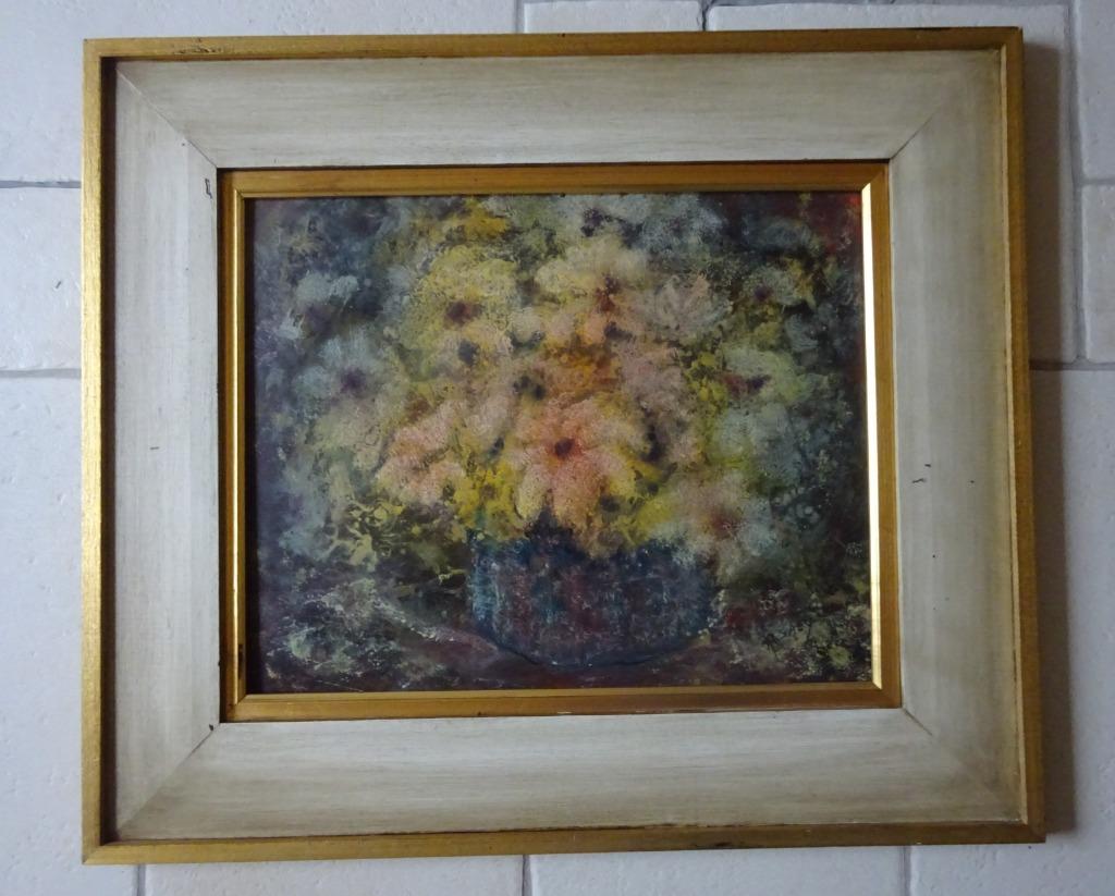 Renaat SAEY, olie op paneel, 40 x 50, Bloemen in een pot, Antiek en Kunst, Ophalen of Verzenden