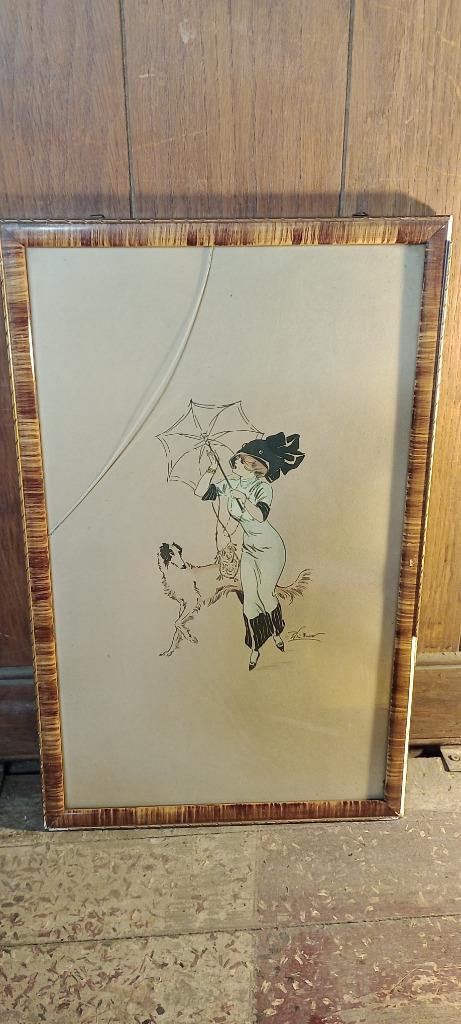 Gravure signée, 32x52, n442, Enlèvement ou Envoi